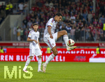 18.08.2026, Fussball Bundesliga 2026/2027, Testspiel, 1.FC Heidenheim - FC Bayern München, in der Voith-Arena Heidenheim, Aleksandar Pavlovic (Bayern München)  am Ball 