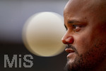 18.08.2026, Fussball Bundesliga 2026/2027, Testspiel, 1.FC Heidenheim - FC Bayern München, in der Voith-Arena Heidenheim, Trainer Vincent Kompany (FC Bayern München) nachdenklich beim Interview.