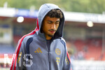 18.08.2026, Fussball Bundesliga 2026/2027, Testspiel, 1.FC Heidenheim - FC Bayern München, in der Voith-Arena Heidenheim, Nathaniel Brown (FC Bayern München) nachdenklich vor dem Spiel