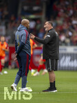 18.08.2026, Fussball Bundesliga 2026/2027, Testspiel, 1.FC Heidenheim - FC Bayern München, in der Voith-Arena Heidenheim, v.li: Trainer Vincent Kompany (FC Bayern München), Trainer Frank Schmidt (1. FC Heidenheim 1846) 