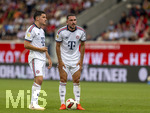 18.08.2026, Fussball Bundesliga 2026/2027, Testspiel, 1.FC Heidenheim - FC Bayern München, in der Voith-Arena Heidenheim, v.li: Felipe Chavez (FC Bayern München), , Arijon Ibrahimovic (Bayern München) beim Freistoss.