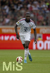 18.08.2026, Fussball Bundesliga 2026/2027, Testspiel, 1.FC Heidenheim - FC Bayern München, in der Voith-Arena Heidenheim, Dayot Upamecano (FC Bayern München) am Ball 