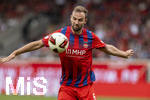 18.08.2026, Fussball Bundesliga 2026/2027, Testspiel, 1.FC Heidenheim - FC Bayern München, in der Voith-Arena Heidenheim, Benedikt Gimber (1. FC Heidenheim 1846) am Ball 