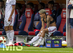18.08.2026, Fussball Bundesliga 2026/2027, Testspiel, 1.FC Heidenheim - FC Bayern München, in der Voith-Arena Heidenheim, re: Luis Diaz (FC Bayern München) mit freiem Oberkörper und Puls-Brustgurt