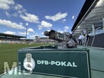 22.08.2026, Fussball DFB-Pokal 2026/27, 1.Runde, TSV 1860 München - Holstein Kiel, im Stadion an der Grünwalderstrasse in München, Kamera im Stadion mit dem DFB Pokal Logo


