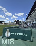 22.08.2026, Fussball DFB-Pokal 2026/27, 1.Runde, TSV 1860 München - Holstein Kiel, im Stadion an der Grünwalderstrasse in München, Kamera im Stadion mit dem DFB Pokal Logo



