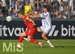 22.08.2026, Fussball DFB-Pokal 2026/27, 1.Runde, TSV 1860 München - Holstein Kiel, im Stadion an der Grünwalderstrasse in München, v.l. Jonas Therkelsen (Holstein Kiel) gegen Tunay Deniz (TSV 1860 München) 


