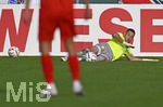 22.08.2026, Fussball DFB-Pokal 2026/27, 1.Runde, TSV 1860 München - Holstein Kiel, im Stadion an der Grünwalderstrasse in München, Torwart Vitus Eicher (TSV 1860 München) in Aktion


