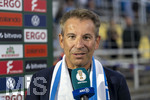 22.08.2026, Fussball DFB-Pokal 2026/27, 1.Runde, TSV 1860 München - Holstein Kiel, im Stadion an der Grünwalderstrasse in München, Präsident Gernot Mang (TSV 1860 München) nach dem Spiel gut gelaunt beim Interview.