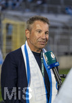22.08.2026, Fussball DFB-Pokal 2026/27, 1.Runde, TSV 1860 München - Holstein Kiel, im Stadion an der Grünwalderstrasse in München, Präsident Gernot Mang (TSV 1860 München) nach dem Spiel gut gelaunt beim Interview.