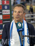 22.08.2026, Fussball DFB-Pokal 2026/27, 1.Runde, TSV 1860 München - Holstein Kiel, im Stadion an der Grünwalderstrasse in München, Präsident Gernot Mang (TSV 1860 München) nach dem Spiel gut gelaunt beim Interview.