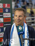 22.08.2026, Fussball DFB-Pokal 2026/27, 1.Runde, TSV 1860 München - Holstein Kiel, im Stadion an der Grünwalderstrasse in München, Präsident Gernot Mang (TSV 1860 München) nach dem Spiel gut gelaunt beim Interview.