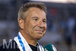 22.08.2026, Fussball DFB-Pokal 2026/27, 1.Runde, TSV 1860 München - Holstein Kiel, im Stadion an der Grünwalderstrasse in München, Präsident Gernot Mang (TSV 1860 München) nach dem Spiel gut gelaunt beim Interview.