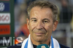22.08.2026, Fussball DFB-Pokal 2026/27, 1.Runde, TSV 1860 München - Holstein Kiel, im Stadion an der Grünwalderstrasse in München, Präsident Gernot Mang (TSV 1860 München) nach dem Spiel gut gelaunt beim Interview.