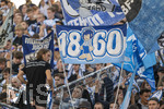 22.08.2026, Fussball DFB-Pokal 2026/27, 1.Runde, TSV 1860 München - Holstein Kiel, im Stadion an der Grünwalderstrasse in München, Löwenfans schwenken ihre Fahnen.