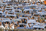 22.08.2026, Fussball DFB-Pokal 2026/27, 1.Runde, TSV 1860 München - Holstein Kiel, im Stadion an der Grünwalderstrasse in München, Löwenfans feiern die letzte Deutsche Meisterschaft vor 60 Jahren in 1966 mit ihren Fanschals.