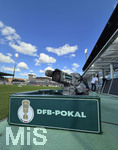 22.08.2026, Fussball DFB-Pokal 2026/27, 1.Runde, TSV 1860 München - Holstein Kiel, im Stadion an der Grünwalderstrasse in München, TV-Kamera am Spielfeldrand.
