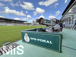 22.08.2026, Fussball DFB-Pokal 2026/27, 1.Runde, TSV 1860 München - Holstein Kiel, im Stadion an der Grünwalderstrasse in München, TV-Kamera am Spielfeldrand.