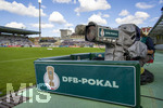 22.08.2026, Fussball DFB-Pokal 2026/27, 1.Runde, TSV 1860 München - Holstein Kiel, im Stadion an der Grünwalderstrasse in München, TV-Kamera am Spielfeldrand.