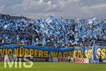 22.08.2026, Fussball DFB-Pokal 2026/27, 1.Runde, TSV 1860 München - Holstein Kiel, im Stadion an der Grünwalderstrasse in München, Löwenfans mit der Choreografie (ein Teil)