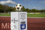 23.08.2026, Fussball Bezirksliga Schwaben Süd 2026/27, 6.Spieltag, FC Bad Wörishofen - FC Thalhofen, im Stadion Bad Wörishofen. Der Spielball von Adidas liegt auf der Stele bereit. Mit den besten Wünschen vom FC Bad Wörishofen