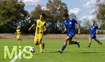 23.08.2026, Fussball Bezirksliga Schwaben Süd 2026/27, 6.Spieltag, FC Bad Wörishofen - FC Thalhofen, im Stadion Bad Wörishofen. von links:  Marvin Wahler (Thalhofen) gegen Robin Reichow (Bad Wörishofen)