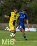 23.08.2026, Fussball Bezirksliga Schwaben Süd 2026/27, 6.Spieltag, FC Bad Wörishofen - FC Thalhofen, im Stadion Bad Wörishofen. Kevin Volland (li, Thalhofen) im Zweikampf