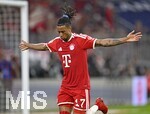 28.08.2026, Fussball Bundesliga 2026/2027, 1.Spieltag, FC Bayern München - VfB Stuttgart, in der Allianz-Arena München,   Michael Olise (FC Bayern München) jubelt.,


