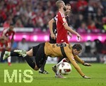 28.08.2026, Fussball Bundesliga 2026/2027, 1.Spieltag, FC Bayern München - VfB Stuttgart, in der Allianz-Arena München,   Angelo Stiller (Stuttgart) am Boden


