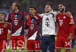 28.08.2026, Fussball Bundesliga 2026/2027, 1.Spieltag, FC Bayern München - VfB Stuttgart, in der Allianz-Arena München,   v.l. Harry Kane (FC Bayern München), Nathaniel Brown (FC Bayern München), Arijon Ibrahimovic (Bayern München) und Ismael Saibari (FC Bayern München)   jubeln


