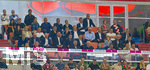 28.08.2026, Fussball Bundesliga 2026/2027, 1.Spieltag, FC Bayern München - VfB Stuttgart, in der Allianz-Arena München, Ehrentribüne, mit Ehren-Präsident Uli Hoeneß (FC Bayern München, Hoeness), Sportvorstand Max Eberl (Bayern München), Vorstandsvorsitzender Jan-Christian Dreesen (FC Bayern München), Präsident Herbert Hainer (FC Bayern), BJÖRN GULDEN (VORSTANDSVORSITZENDER ADIDAS)