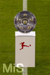 28.08.2026, Fussball Bundesliga 2026/2027, 1.Spieltag, FC Bayern München - VfB Stuttgart, in der Allianz-Arena München, Die Meisterschale steht auf der Stele ausgestellt vor dem Spiel, das Ziel der Träume nach 34 Spieltagen.