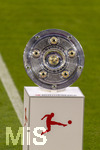 28.08.2026, Fussball Bundesliga 2026/2027, 1.Spieltag, FC Bayern München - VfB Stuttgart, in der Allianz-Arena München, Die Meisterschale steht auf der Stele ausgestellt vor dem Spiel, das Ziel der Träume nach 34 Spieltagen.