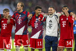 28.08.2026, Fussball Bundesliga 2026/2027, 1.Spieltag, FC Bayern München - VfB Stuttgart, in der Allianz-Arena München, v.li:   Lennart Karl (FC Bayern München), Harry Kane (FC Bayern München), Nathaniel Brown (FC Bayern München), Arijon Ibrahimovic (Bayern München), Schlussjubel.