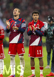 28.08.2026, Fussball Bundesliga 2026/2027, 1.Spieltag, FC Bayern München - VfB Stuttgart, in der Allianz-Arena München, Harry Kane (FC Bayern München), Nathaniel Brown (FC Bayern München) Schlussjubel.
