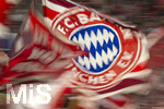 28.08.2026, Fussball Bundesliga 2026/2027, 1.Spieltag, FC Bayern München - VfB Stuttgart, in der Allianz-Arena München, Bayernflagge weht in der Südkurve