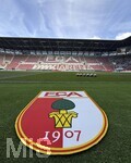 30.08.2026, Fussball Bundesliga 2026/2027, 1.Spieltag, FC Augsburg - FC Schalke 04, in der WWK-Arena Augsburg, Ein großes FC Augsburg Logo


