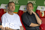 30.08.2026, Fussball Bundesliga 2026/2027, 1.Spieltag, FC Augsburg - FC Schalke 04, in der WWK-Arena Augsburg, v.li: Sportdirektor Benni Weber (FC Augsburg), Geschäftsführer Michael Ströll (FC Augsburg), 