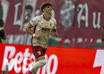30.08.2026, Fussball Bundesliga 2026/2027, 1.Spieltag, FC Augsburg - FC Schalke 04, in der WWK-Arena Augsburg, Torjubel Rodrigo Ribeiro (FC Augsburg),  