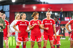 31.08.2026, München, Deutschland. Google Pixel Frauen-Bundesliga: FC Bayern München Frauen gegen 1. FSV Mainz 05 Frauen am FC Bayern Campus. Erstes Heimspiel des FC Bayern München in der Saison 2026/27. Katharina Naschenweng (FC Bayern Frauen), Momoko Tanikawa (FC Bayern Frauen), Magdalena Eriksson (FC Bayern Frauen)