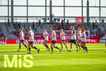 31.08.2026, München, Deutschland. Google Pixel Frauen-Bundesliga: FC Bayern München Frauen gegen 1. FSV Mainz 05 Frauen am FC Bayern Campus. Erstes Heimspiel des FC Bayern München in der Saison 2026/27. Mainz 05 Frauen wärmen sich vor dem Spiel auf.