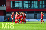 06.09.2026, München, Deutschland. Google Pixel Frauen-Bundesliga: FC Bayern München Frauen gegen SC Freiburg Frauen am FC Bayern Campus. FC Bayern jubelt zum 1:0