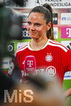 06.09.2026, München, Deutschland. Google Pixel Frauen-Bundesliga: FC Bayern München Frauen gegen SC Freiburg Frauen am FC Bayern Campus. Sarah Zadrazil (FC Bayern Frauen) im Interview
