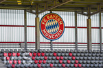 06.09.2026, München, Deutschland. Google Pixel Frauen-Bundesliga: FC Bayern München Frauen gegen SC Freiburg Frauen am FC Bayern Campus. Logo im Stadion