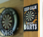 10.09.2026, Dart-Vereinsheim im Allgäu, Dartspielen ist ein Wurf- und Präzisionssport für Alt und Jung. Die Dartscheibe, mit Double- und Triple-Ring, Doppelbull, Bull, Bullseye. Die Steeldartscheibe besteht aus Sisalfasern, 
