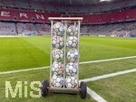 10.09.2026, Fussball UEFA Championsleague 2026/2027: 1.Spieltag,  FC Bayern München - FK Bodo/Glimt, in der Allianz-Arena München, Die Bälle stehen bereit
  


