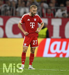 10.09.2026, Fussball UEFA Championsleague 2026/2027: 1.Spieltag,  FC Bayern München - FK Bodo/Glimt, in der Allianz-Arena München, Konrad Laimer (FC Bayern München) ist erschöpft.
  

