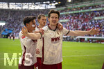12.09.2026, Fussball Bundesliga 2026/2027, 3.Spieltag, FC Augsburg - Bayer Leverkusen, in der WWK-Arena Augsburg, Torjubel Michael Gregoritsch (FC Augsburg) mit Fabian Rieder (FC Augsburg)  


