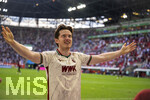 12.09.2026, Fussball Bundesliga 2026/2027, 3.Spieltag, FC Augsburg - Bayer Leverkusen, in der WWK-Arena Augsburg, Torjubel Michael Gregoritsch (FC Augsburg) 


