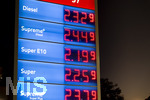 14.09.2026,  Bad Wörishofen in Bayern, Spritpreisanzeige an einer Tankstelle in Bad Wörishofen (Unterallgäu), der Diesel kostet 2,32 Euro. Super-Benzin E10 2,19 Euro pro Liter. Super 2,25 EURO.      